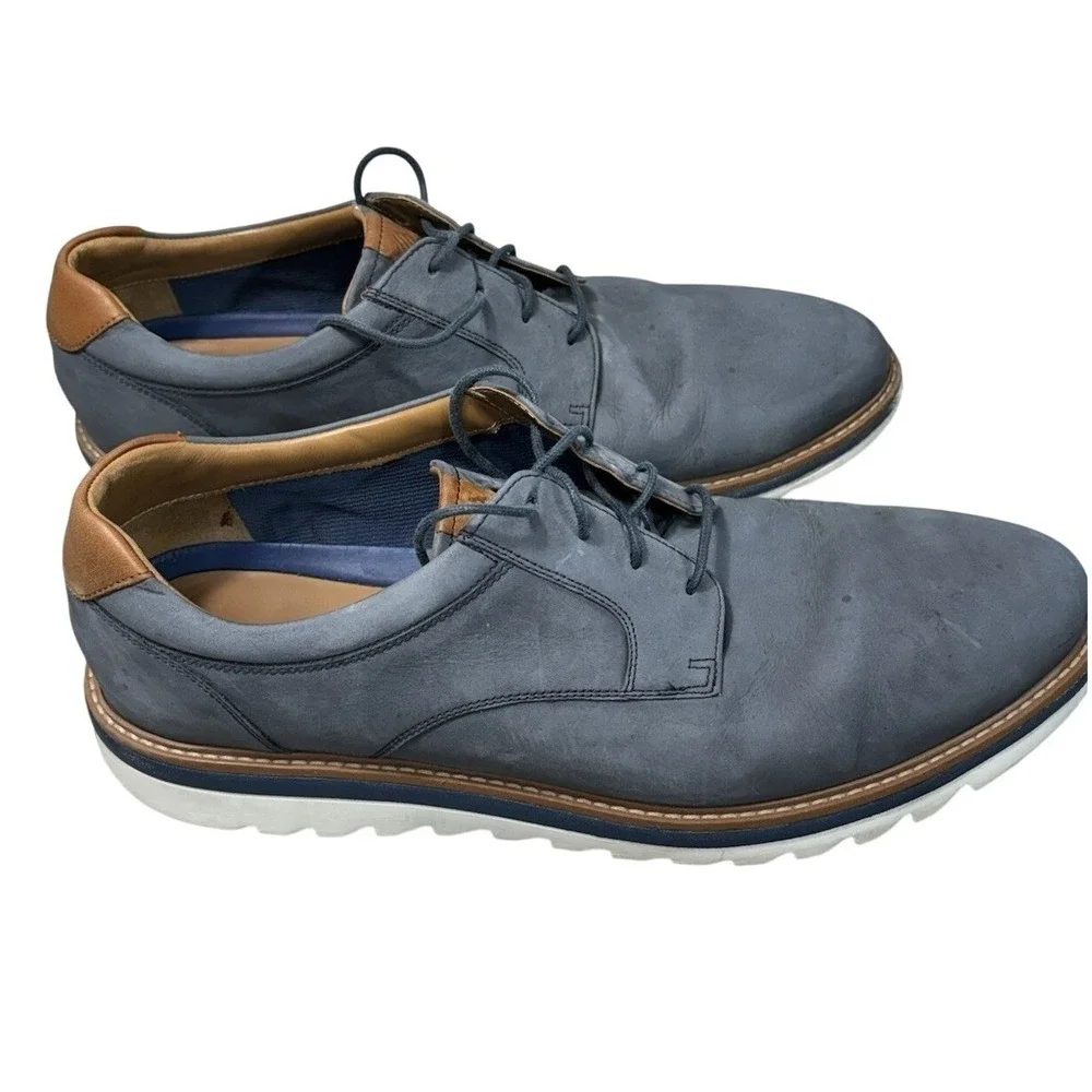Johnston And Murphy's men's‎ 14 M Gray Nubuck Oxford's True Foam Comfort Shoes